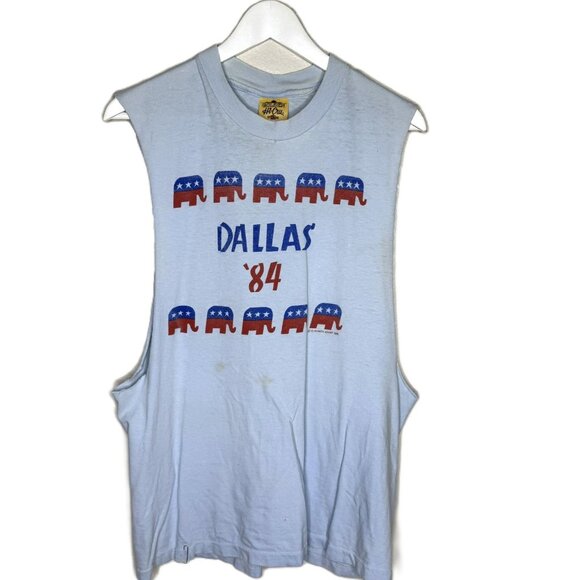 Vintage 1984 Dallas Republican Presidential Convention Muscle Tank, Size Large - Picture 1 of 8